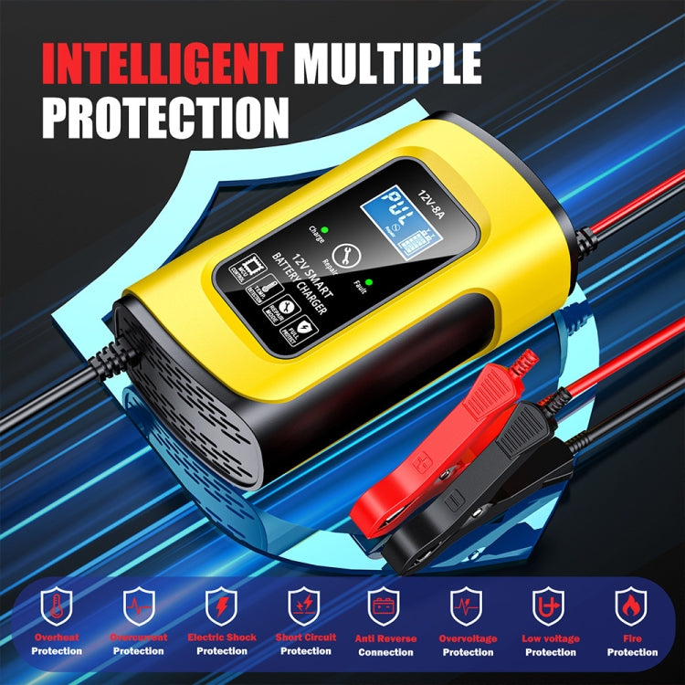 FOXSUR 12V8A SUV Car Motorcycle Intelligent Repair Type Lead-acid Battery Charger