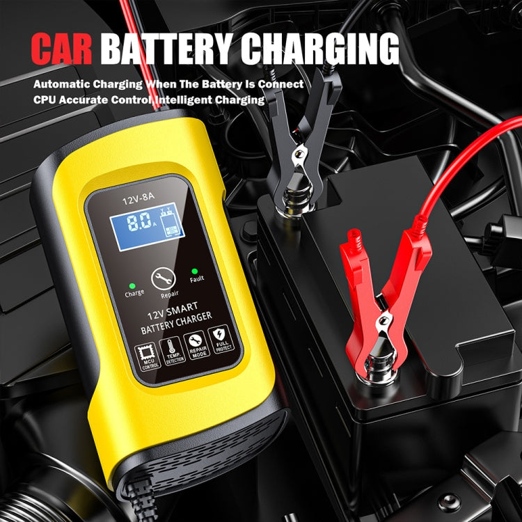 FOXSUR 12V8A SUV Car Motorcycle Intelligent Repair Type Lead-acid Battery Charger