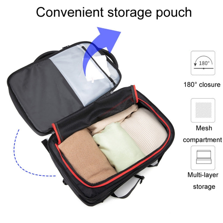SKV BLB2006 Men Business Travel Double Shoulder Bag Large Capacity Casual Laptop Backpack - Black