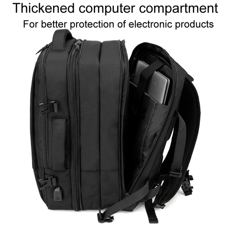 SKV BLB2006 Men Business Travel Double Shoulder Bag Large Capacity Casual Laptop Backpack - Black