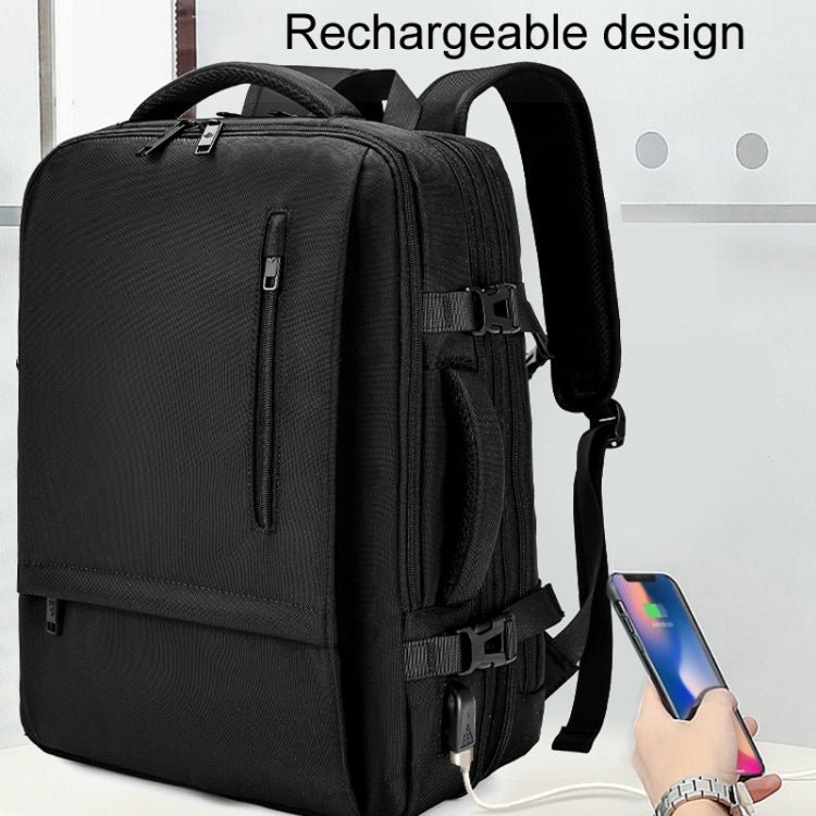 SKV BLB2006 Men Business Travel Double Shoulder Bag Large Capacity Casual Laptop Backpack - Black