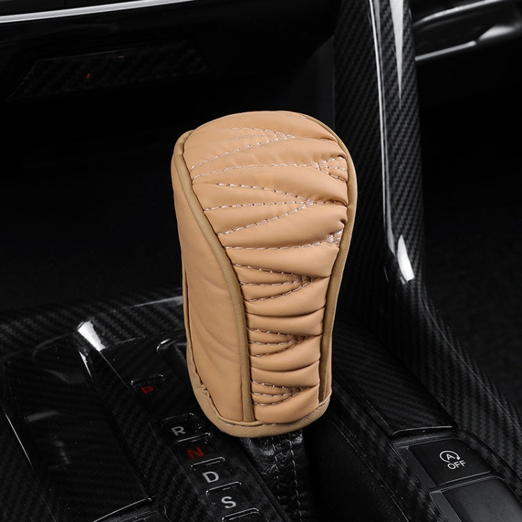 Car Universal Leather Gear Sleeve Breathable Gearshift Cover, Style: Manual Gear Yellow