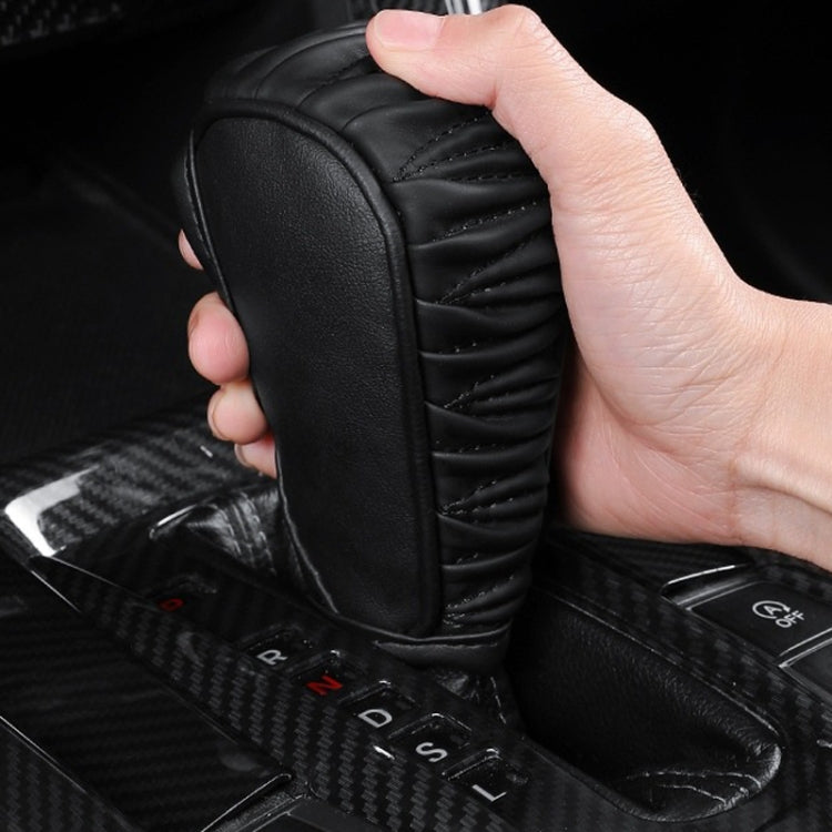 Car Universal Leather Gear Sleeve Breathable Gearshift Cover, Style: T Type Yellow