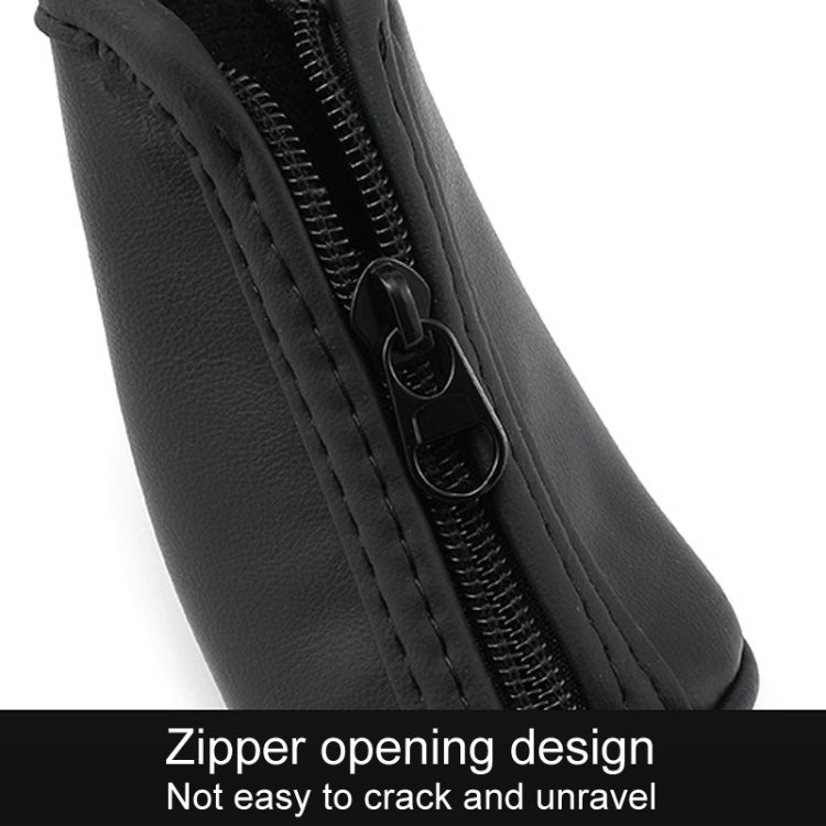 Car Universal Leather Gear Sleeve Breathable Gearshift Cover, Style: Manual Gear Red With Black Line