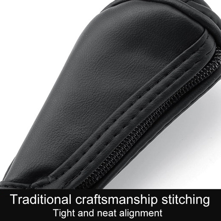 Car Universal Leather Gear Sleeve Breathable Gearshift Cover, Style: T Type Red With Black Line