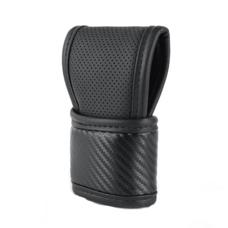 Car Automatic Universal Perforated Breathable Cowhide Side Opening Shift Cover, Style: A-Black