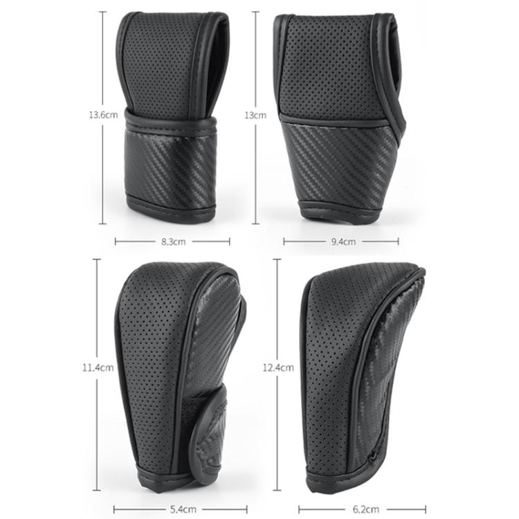 Car Automatic Universal Perforated Breathable Cowhide Side Opening Shift Cover, Style: B-Wine Red