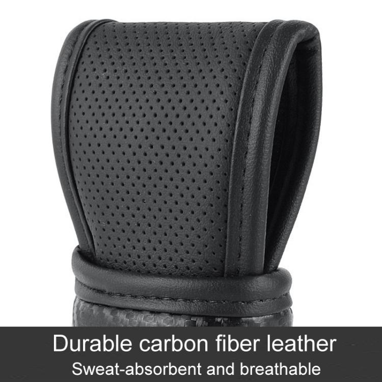 Car Automatic Universal Perforated Breathable Cowhide Side Opening Shift Cover, Style: A-Black