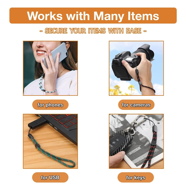 5pcs /Pack Adjustable Mobile Phone Anti-Lost Wrist Braided Lanyard U Disk Lanyard