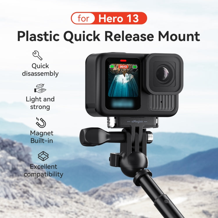 For GoPro HERO13 Black aMagisn Magnetic Quick-release Base Plastic  Adapter Accessories