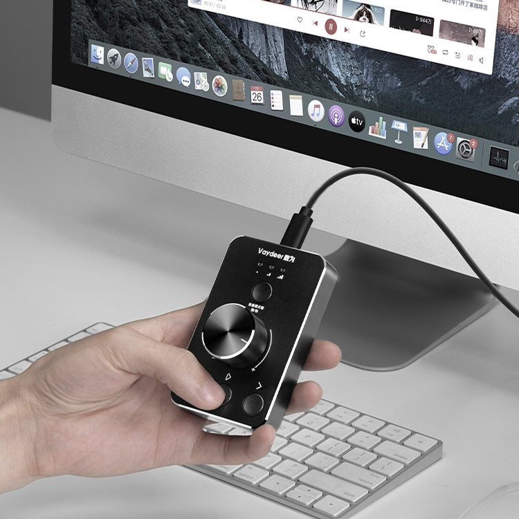 Vaydeer JP2011 USB Computer Volume Adjustment Controller Desktop Multimedia Rotary Button - Type-C