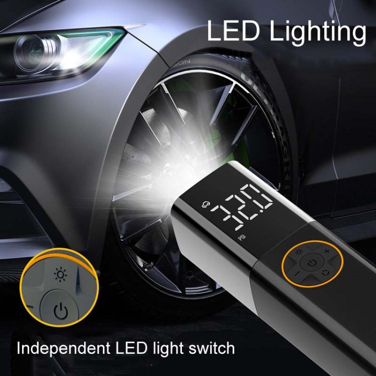 Car Portable Multifunctional Intelligent Digital Display Inflatable Pump - Black