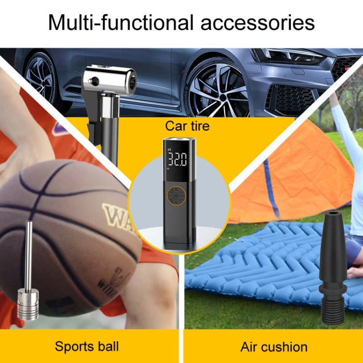 Car Portable Multifunctional Intelligent Digital Display Inflatable Pump - Black