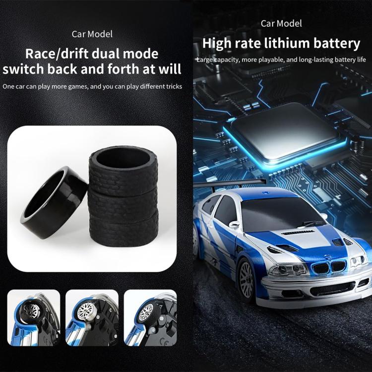 1:43 Full Scale Mini 4WD Drifting Charging Remote Control Car, Color: 4302 Blue M3