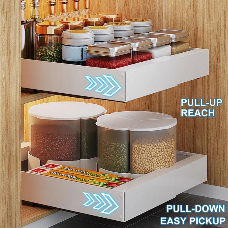 Extensible  - 30-46cm Pull-out Cabinet Organizer Storage Rack Slide-out Drawer 43cm Black