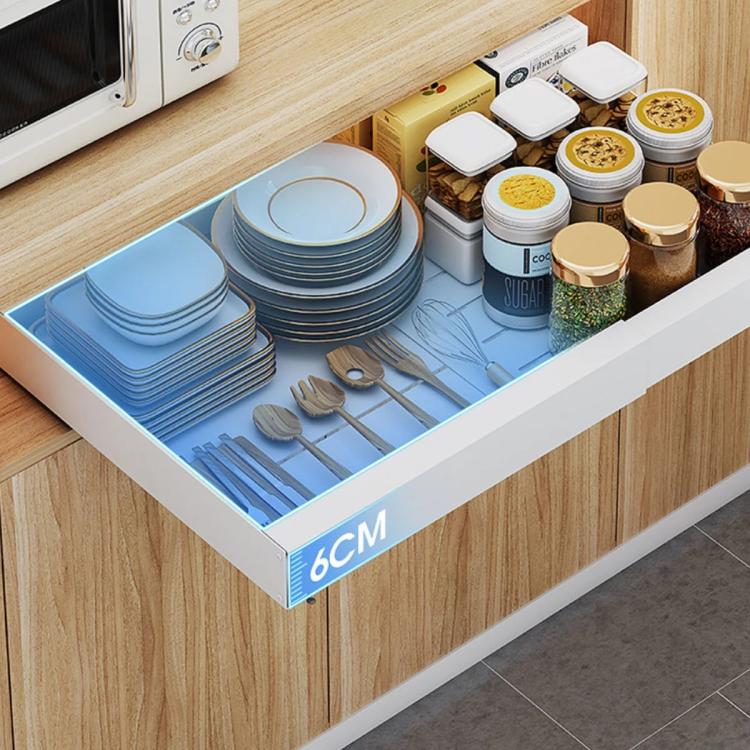 Extensible  - 30-46cm Pull-out Cabinet Organizer Storage Rack Slide-out Drawer 53cm White