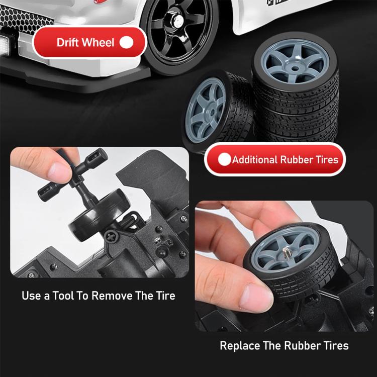 1:16 4WD Drift Spray Light Electric Remote Control Racing Car Toy, Model: SC16A05 - With 1 Lithium Battery
