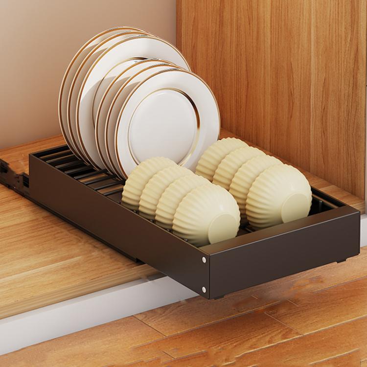 Pull-out Drainable Bowl Dish Storage Rack Cabinet Organizer Slide-out Drawer