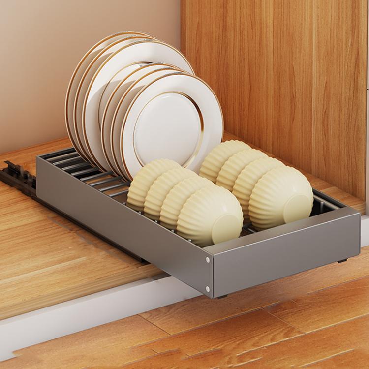 Pull-out Drainable Bowl Dish Storage Rack Cabinet Organizer Slide-out Drawer