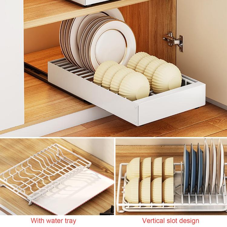 Pull-out Drainable Bowl Dish Storage Rack Cabinet Organizer Slide-out Drawer