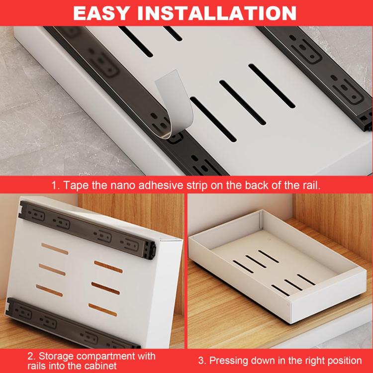 Pull-out Drainable Bowl Dish Storage Rack Cabinet Organizer Slide-out Drawer