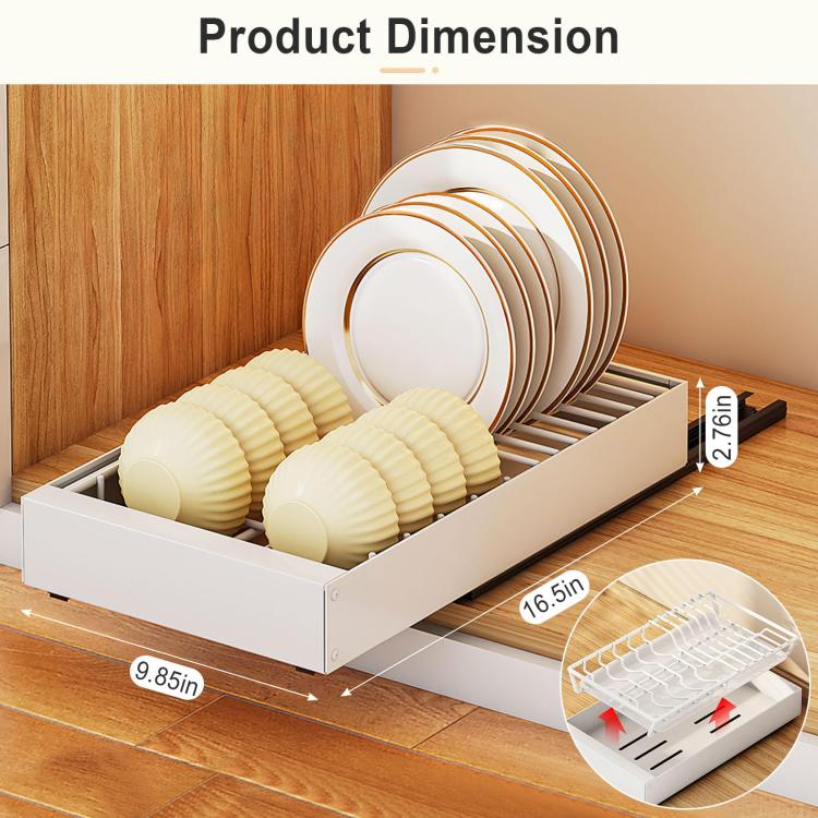 Pull-out Drainable Bowl Dish Storage Rack Cabinet Organizer Slide-out Drawer