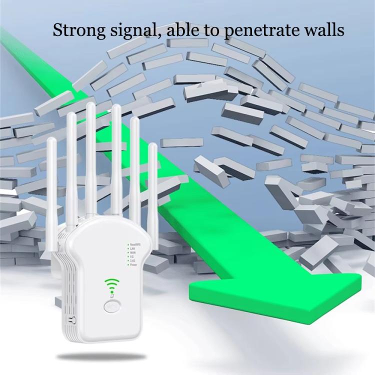 Urant U13 1200Mbps 2.4G/5G Dual Band WiFi Repeater Signal Amplifier US Plug White