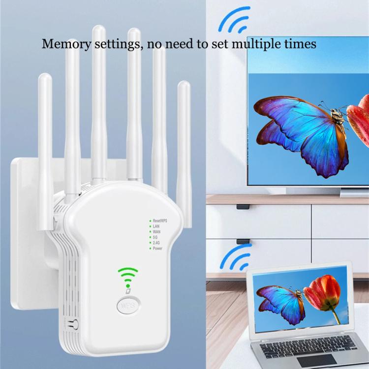 Urant U13 1200Mbps 2.4G/5G Dual Band WiFi Repeater Signal Amplifier EU Plug White