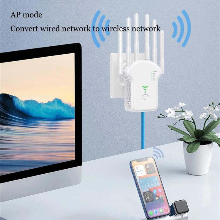 Urant U13 1200Mbps 2.4G/5G Dual Band WiFi Repeater Signal Amplifier EU Plug Black