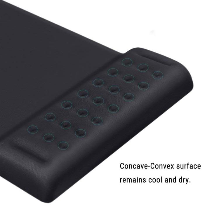 Rectangular Memory Foam Slow Rebound Wrist Breathable Mouse Pad - Black