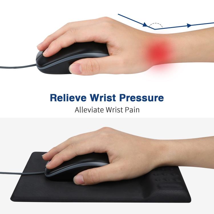Rectangular Memory Foam Slow Rebound Wrist Breathable Mouse Pad - Black