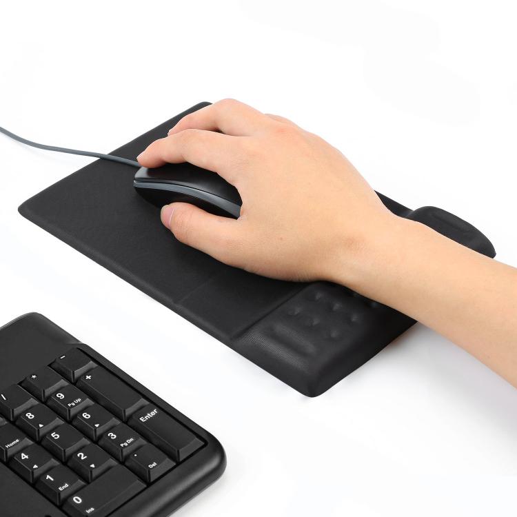 Rectangular Memory Foam Slow Rebound Wrist Breathable Mouse Pad - Black