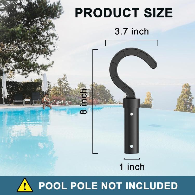Pool Robot Cleaners Fixedly Connected Telescopic Pole Hook - Black