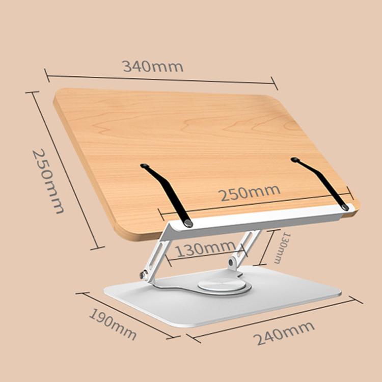 Vaydeer YD1011 360-Degree Rotating Lifting Reading Stand Multifunctional Folding Tablet Stand - Silver
