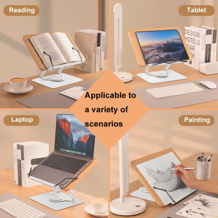 Vaydeer YD1011 360-Degree Rotating Lifting Reading Stand Multifunctional Folding Tablet Stand - Silver