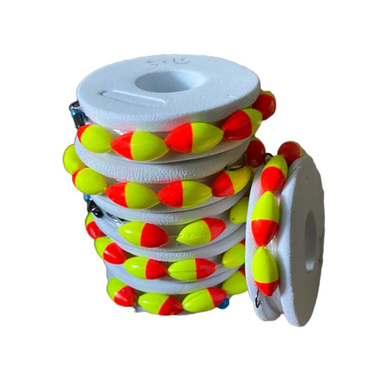 10pcs /Pack  3.6m Traditional Seven Star Fishing Float Line Set With Single Hook, Line Number: 2.0