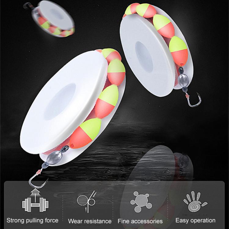 10pcs /Pack  3.6m Traditional Seven Star Fishing Float Line Set With Single Hook, Line Number: 2.0
