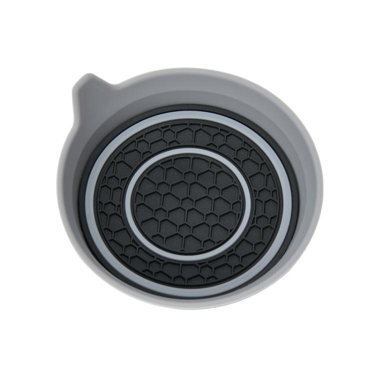 Car Bowl-shaped Non-slip Heat-insulating Double-ring Water Coaster, Color: Gray