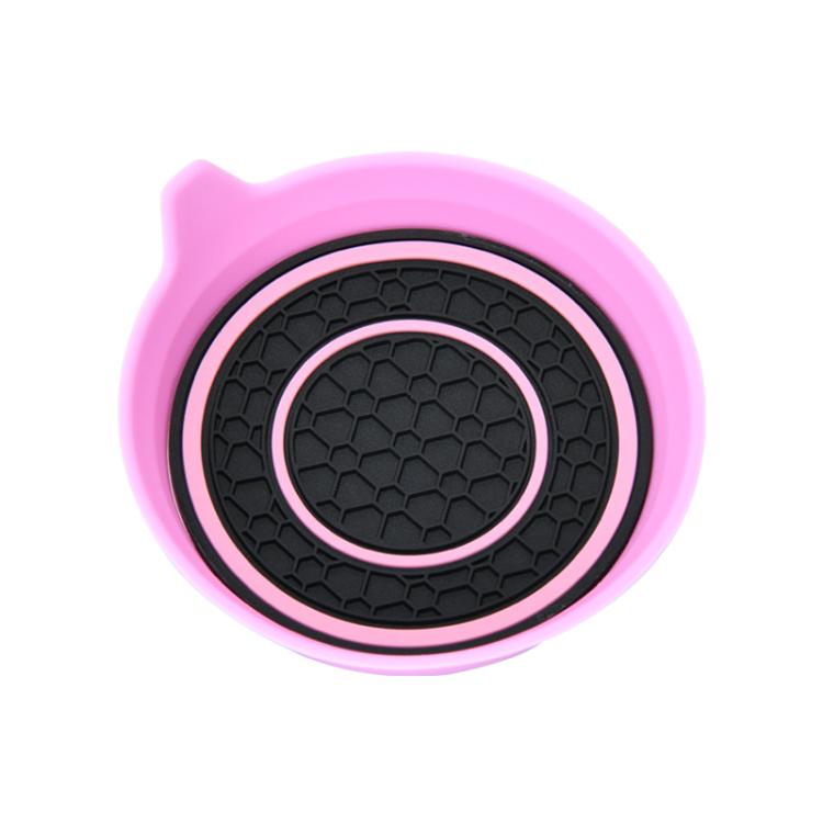 Car Bowl-shaped Non-slip Heat-insulating Double-ring Water Coaster, Color: Pink