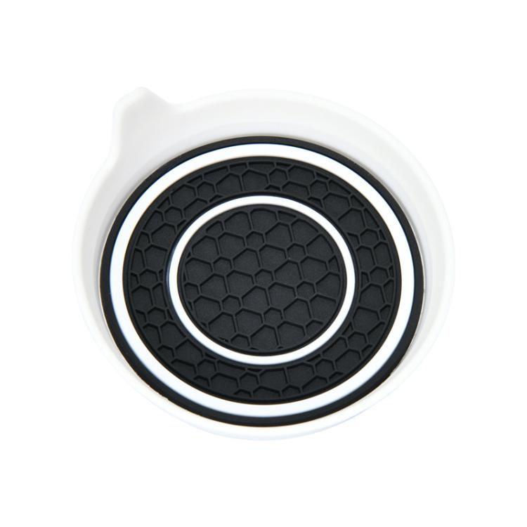 Car Bowl-shaped Non-slip Heat-insulating Double-ring Water Coaster, Color: White