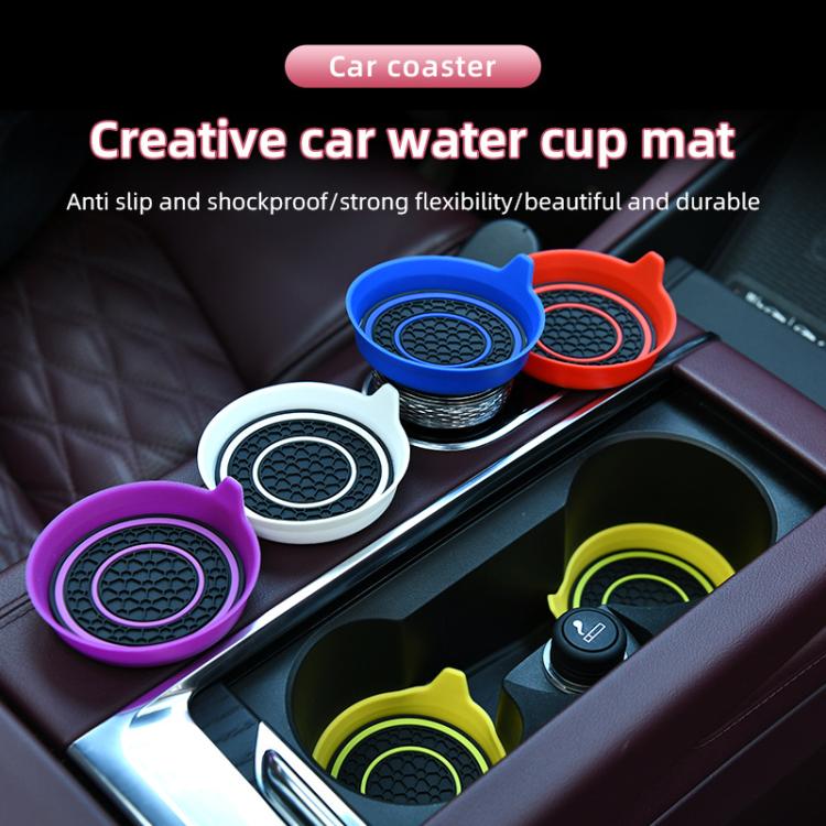 Car Bowl-shaped Non-slip Heat-insulating Double-ring Water Coaster, Color: Pink