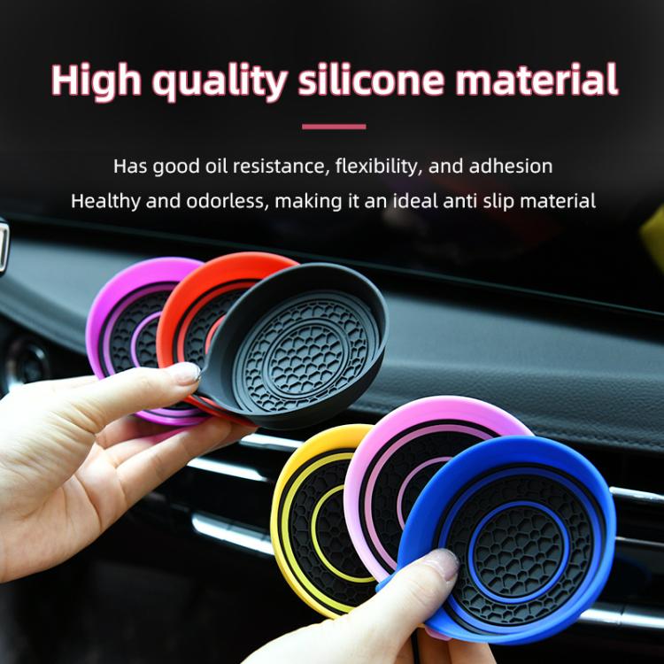 Car Bowl-shaped Non-slip Heat-insulating Double-ring Water Coaster, Color: Black
