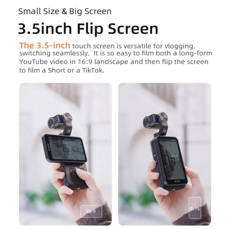 Ordro HD DV Three-Axis Anti-Shake Gimbal Rotating Screen Pocket Camera