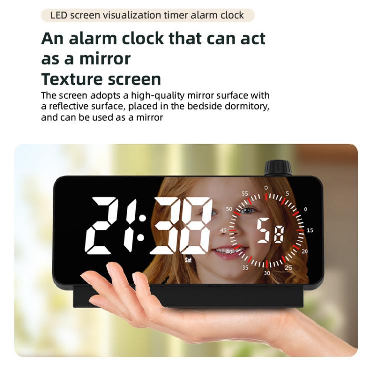 Multi-Functional LED Screen Mirror Charging Alarm Clock Reminder Visual Timer