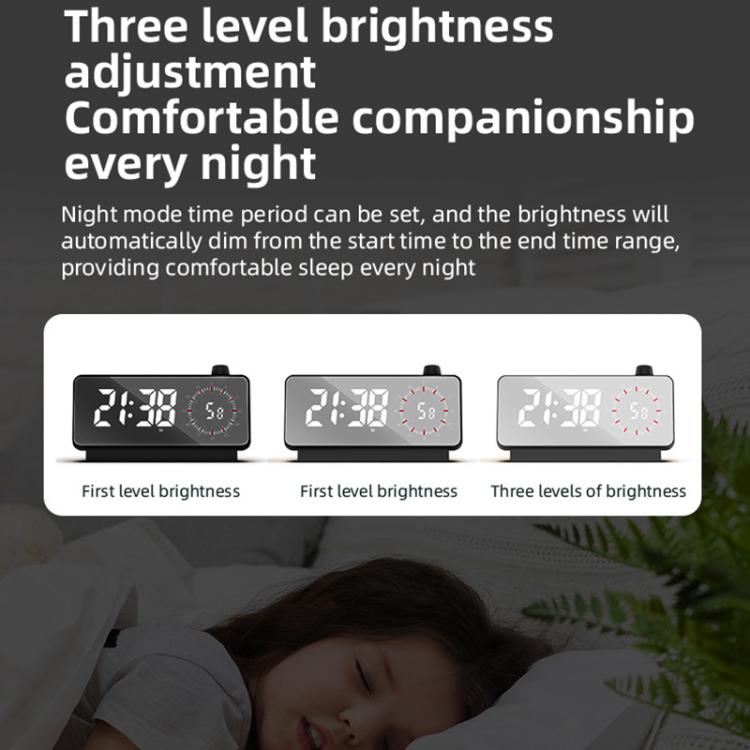 Multi-Functional LED Screen Mirror Charging Alarm Clock Reminder Visual Timer