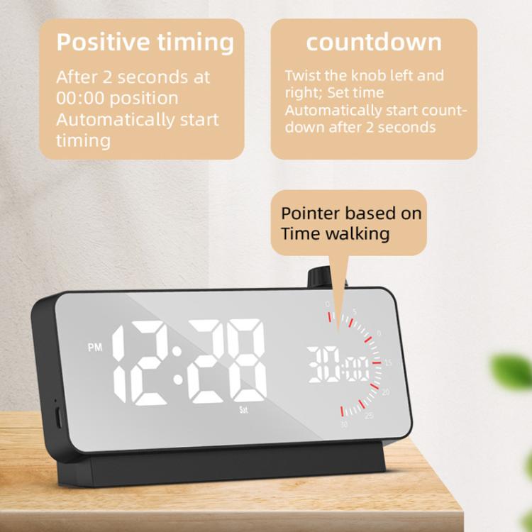 Multi-Functional LED Screen Mirror Charging Alarm Clock Reminder Visual Timer