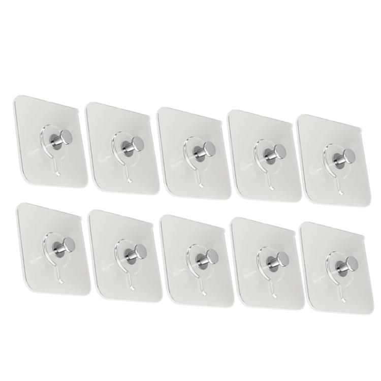 10pcs /Pack Transparent Seamless Strong Adhesive Hooks Nail Free Photo Frame Wall Hook 56x56mm
