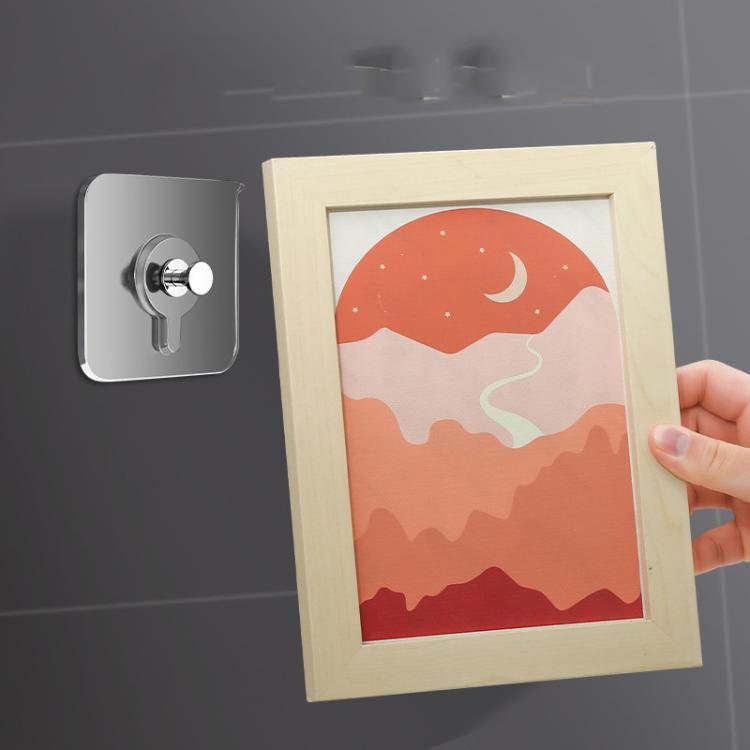 10pcs /Pack Transparent Seamless Strong Adhesive Hooks Nail Free Photo Frame Wall Hook 56x56mm