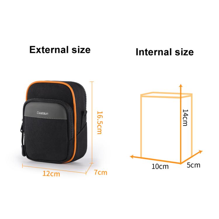 Cwatcun D168 Small Convenient Camera Bag Scratch-Resistant And Wear-Resistant Microslice Card Camera Pouch - Black