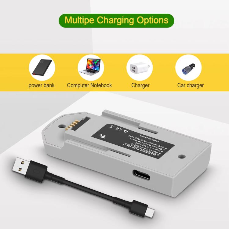 For DJI Neo Drone YX Battery Charger USB-C/Type-C Port Battery Manager - Gray